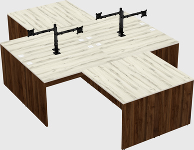 Quad l-shaped office desks
