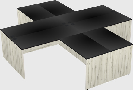 Quad l-shaped office desks