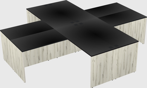 Quad l-shaped office desks