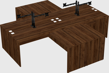 Quad l-shaped office desks
