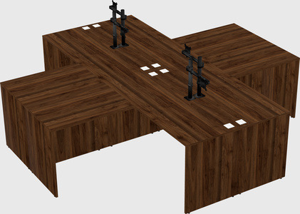 Quad l-shaped office desks