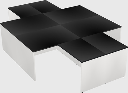 Quad l-shaped office desks