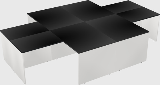 Quad l-shaped office desks