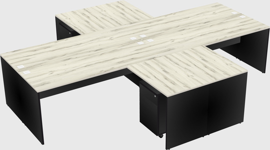 Quad l-shaped office desks