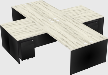 Quad l-shaped office desks