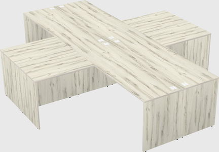 Quad l-shaped office desks