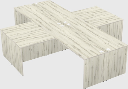 Quad l-shaped office desks