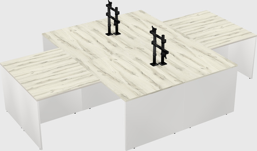 Quad l-shaped office desks