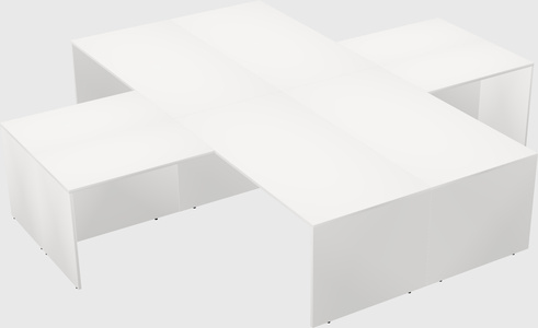 Bureaux de bureau quadruples en forme de l