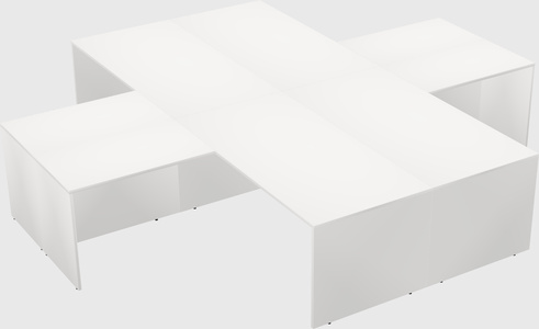 Bureaux de bureau quadruples en forme de l