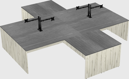 Quad l-shaped office desks