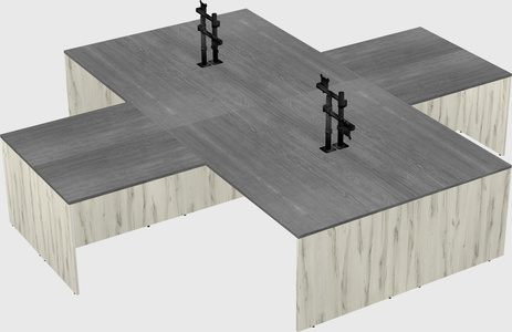 Quad l-shaped office desks