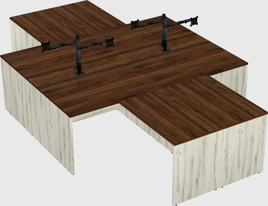 Quad l-shaped office desks