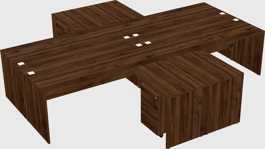 Quad l-shaped office desks