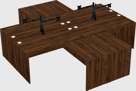 Quad l-shaped office desks
