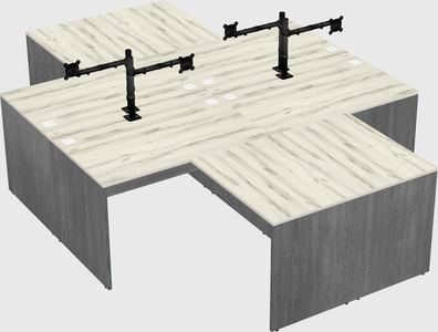 Quad l-shaped office desks