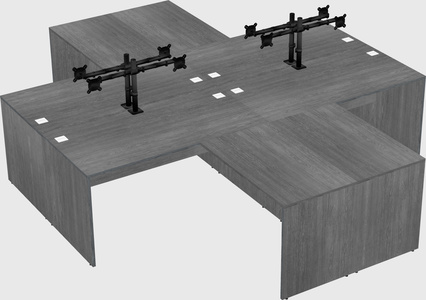 Quad l-shaped office desks