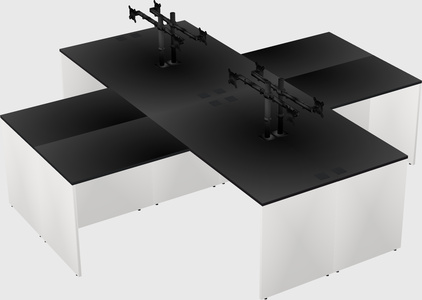 Quad l-shaped office desks