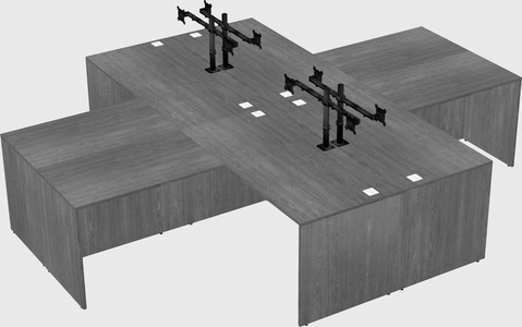 Quad l-shaped office desks