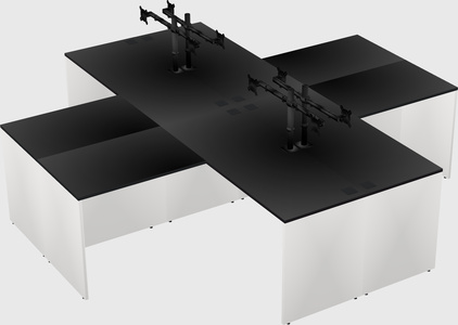 Quad l-shaped office desks