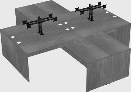 Quad l-shaped office desks
