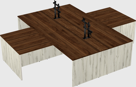 Quad l-shaped office desks