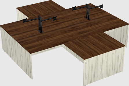 Quad l-shaped office desks