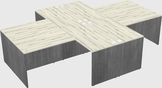 Quad l-shaped office desks