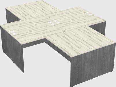 Quad l-shaped office desks