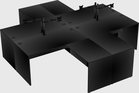 Quad l-shaped office desks