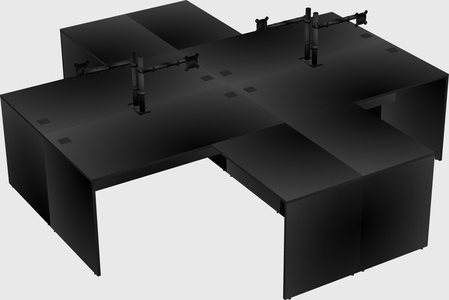 Quad l-shaped office desks