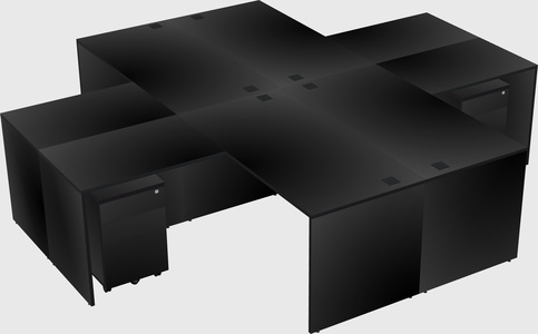 Quad l-shaped office desks