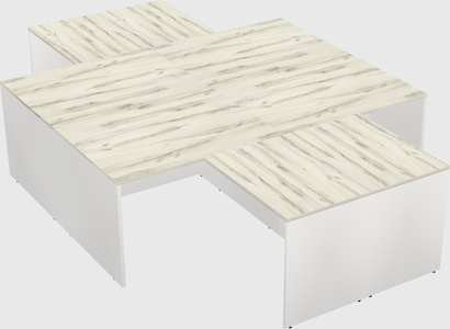 Quad l-shaped office desks