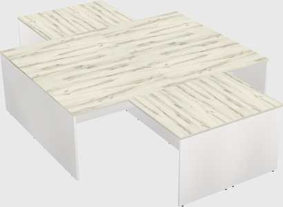 Quad l-shaped office desks