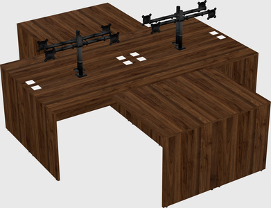 Quad l-shaped office desks