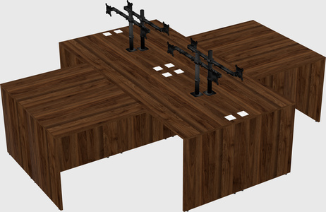 Quad l-shaped office desks
