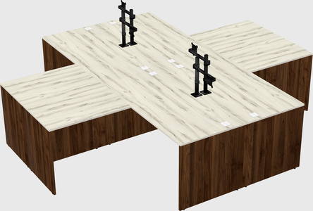 Quad l-shaped office desks