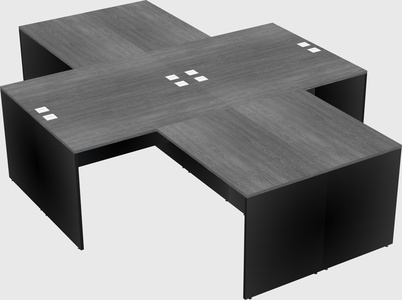 Quad l-shaped office desks