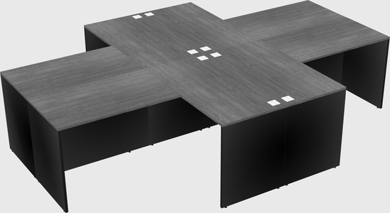 Quad l-shaped office desks