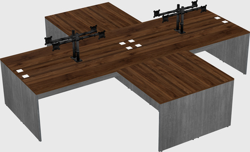 Quad l-shaped office desks
