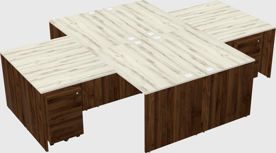 Quad l-shaped office desks