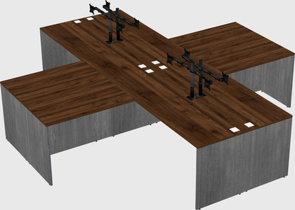 Quad l-shaped office desks