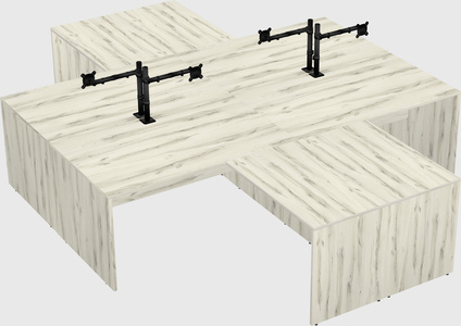 Quad l-shaped office desks