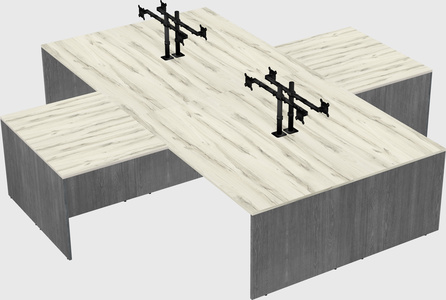 Quad l-shaped office desks