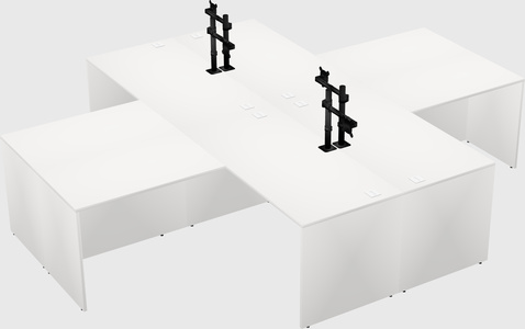 Quad l-shaped office desks