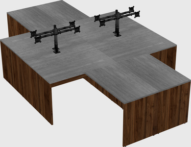 Quad l-shaped office desks