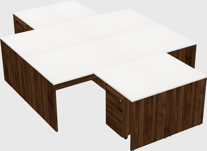 Quad l-shaped office desks