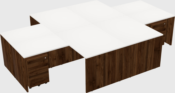 Quad l-shaped office desks