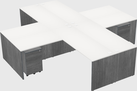 Bureaux de bureau quadruples en forme de l