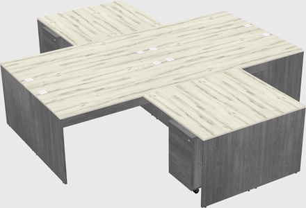 Quad l-shaped office desks
